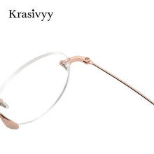Load image into Gallery viewer, Krasivyy Rimless Glasses Frame Women Pure Titanium Men Vintage Myopia Prescription Eyeglasses Retro Round Korean Optical Eyewear