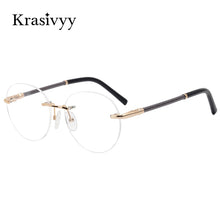 Load image into Gallery viewer, Krasivyy Rimless Glasses Frame Women Pure Titanium Myopia Optical Prescription Eyeglasses Men 2022  Vintage Round Eyewear