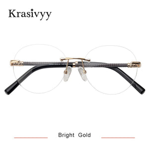 Krasivyy Rimless Glasses Frame Women Pure Titanium Myopia Optical Prescription Eyeglasses Men 2022  Vintage Round Eyewear