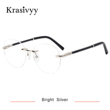 Load image into Gallery viewer, Krasivyy Rimless Glasses Frame Women Pure Titanium Myopia Optical Prescription Eyeglasses Men 2023 Vintage Round Eyewear
