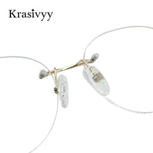 Load image into Gallery viewer, Krasivyy Rimless Glasses Frame Women Pure Titanium Myopia Optical Prescription Eyeglasses Men 2023 Vintage Round Eyewear