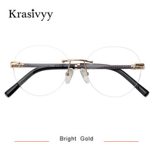 Load image into Gallery viewer, Krasivyy Rimless Glasses Frame Women Pure Titanium Myopia Optical Prescription Eyeglasses Men 2023 Vintage Round Eyewear
