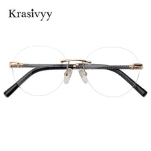 Load image into Gallery viewer, Krasivyy Rimless Glasses Frame Women Pure Titanium Myopia Optical Prescription Eyeglasses Men 2023 Vintage Round Eyewear