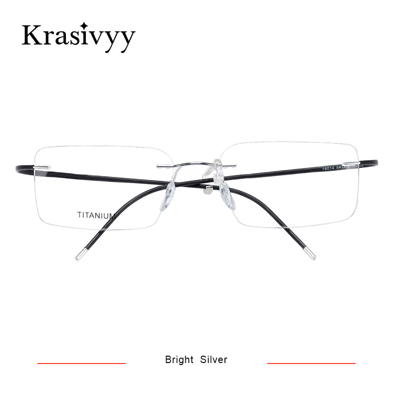 Krasivyy Rimless Glasses Frame Women Ultralight Myopia Optical Prescription Eyeglasses Memory Titanium Square Eyewear Men