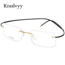 Load image into Gallery viewer, Krasivyy Rimless Glasses Frame Women Ultralight Myopia Optical Prescription Eyeglasses Memory Titanium Square Eyewear Men