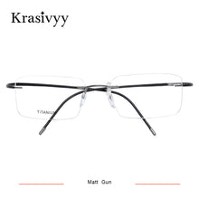 Load image into Gallery viewer, Krasivyy Rimless Glasses Frame Women Ultralight Myopia Optical Prescription Eyeglasses Memory Titanium Square Eyewear Men