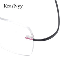 Load image into Gallery viewer, Krasivyy Rimless Glasses Frame Women Ultralight Myopia Optical Prescription Eyeglasses Memory Titanium Square Eyewear Men