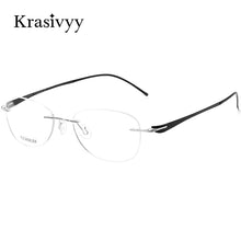 Load image into Gallery viewer, Krasivyy Rimless Glasses Frames Women  Screwless Myopia Prescription Eyeglasses Pure Titanium Oval Optical Eyewear