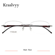 Load image into Gallery viewer, Krasivyy Rimless Glasses Frames Women  Screwless Myopia Prescription Eyeglasses Pure Titanium Oval Optical Eyewear