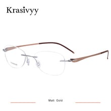 Load image into Gallery viewer, Krasivyy Rimless Glasses Frames Women  Screwless Myopia Prescription Eyeglasses Pure Titanium Oval Optical Eyewear