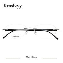 Load image into Gallery viewer, Krasivyy Rimless Glasses Frames Women  Screwless Myopia Prescription Eyeglasses Pure Titanium Oval Optical Eyewear