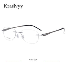 Load image into Gallery viewer, Krasivyy Rimless Glasses Frames Women  Screwless Myopia Prescription Eyeglasses Pure Titanium Oval Optical Eyewear