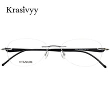 Load image into Gallery viewer, Krasivyy Rimless Glasses Frames Women  Screwless Myopia Prescription Eyeglasses Pure Titanium Oval Optical Eyewear
