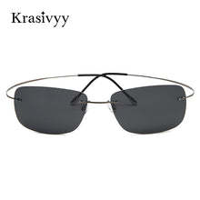 Load image into Gallery viewer, Krasivyy Rimless Square Polarized Sunglasses Men Driving Brand Design Ultralight Pure Titanium Sun Glasses Oculos De Sol
