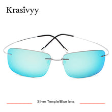 Load image into Gallery viewer, Krasivyy Rimless Square Polarized Sunglasses Men Driving Brand Design Ultralight Pure Titanium Sun Glasses Oculos De Sol