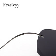 Load image into Gallery viewer, Krasivyy Rimless Square Polarized Sunglasses Men Driving Brand Design Ultralight Pure Titanium Sun Glasses Oculos De Sol