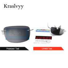 Load image into Gallery viewer, Krasivyy Rimless Square Polarized Sunglasses Men Driving Brand Design Ultralight Pure Titanium Sun Glasses Oculos De Sol