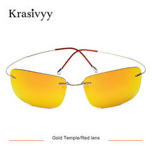 Load image into Gallery viewer, Krasivyy Rimless Square Polarized Sunglasses Men Driving Brand Design Ultralight Pure Titanium Sun Glasses Oculos De Sol