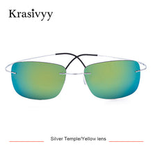 Load image into Gallery viewer, Krasivyy Rimless Square Polarized Sunglasses Men Driving Brand Design Ultralight Pure Titanium Sun Glasses Oculos De Sol
