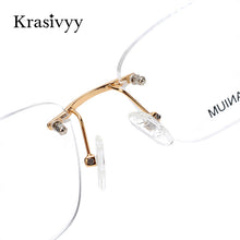 Load image into Gallery viewer, Krasivyy Rimless Wooden Glasses Frame Men Light Weight Optical  Eyeglasses Frame Prescription Myopia spectacles Titanium