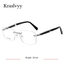 Load image into Gallery viewer, Krasivyy Rimless Wooden Glasses Frame Men Light Weight Optical  Eyeglasses Frame Prescription Myopia spectacles Titanium
