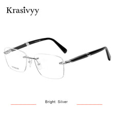 Load image into Gallery viewer, Krasivyy Rimless Wooden Glasses Frame Men Light Weight Optical  Eyeglasses Frame Prescription Myopia spectacles Titanium