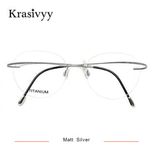 Load image into Gallery viewer, Krasivyy Round Rimless Glasses Frame Men Ultralight Myopia Prescription Eyeglasses Women Vintage Pure Titanium Optical  Eyewear