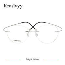 Load image into Gallery viewer, Krasivyy Round Rimless Glasses Frame Men Ultralight Myopia Prescription Eyeglasses Women Vintage Pure Titanium Optical  Eyewear