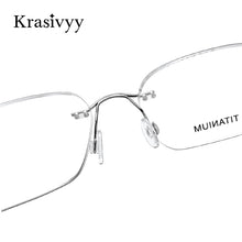 Load image into Gallery viewer, Krasivyy Round Rimless Glasses Frame Men Ultralight Myopia Prescription Eyeglasses Women Vintage Pure Titanium Optical  Eyewear
