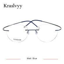 Load image into Gallery viewer, Krasivyy Round Rimless Glasses Frame Men Ultralight Myopia Prescription Eyeglasses Women Vintage Pure Titanium Optical  Eyewear