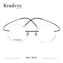 Load image into Gallery viewer, Krasivyy Round Rimless Glasses Frame Men Ultralight Myopia Prescription Eyeglasses Women Vintage Pure Titanium Optical  Eyewear