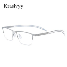 Load image into Gallery viewer, Krasivyy Square Glasses Frame Men Ultralight Pure Titanium Myopia Prescription Eye Glasses for Men Half Frame Optical Eyewear