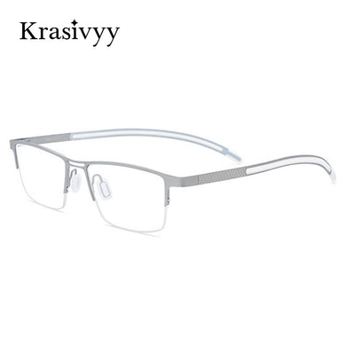 Krasivyy Square Glasses Frame Men Ultralight Pure Titanium Myopia Prescription Eye Glasses for Men Half Frame Optical Eyewear