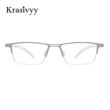 Load image into Gallery viewer, Krasivyy Square Glasses Frame Men Ultralight Pure Titanium Myopia Prescription Eye Glasses for Men Half Frame Optical Eyewear