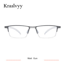 Load image into Gallery viewer, Krasivyy Square Glasses Frame Men Ultralight Pure Titanium Myopia Prescription Eye Glasses for Men Half Frame Optical Eyewear