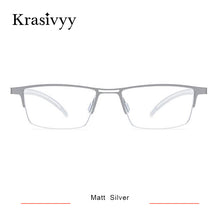 Load image into Gallery viewer, Krasivyy Square Glasses Frame Men Ultralight Pure Titanium Myopia Prescription Eye Glasses for Men Half Frame Optical Eyewear