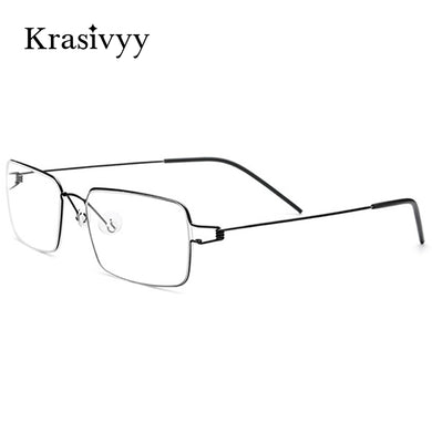 Krasivyy Square Glasses Frame Women Titanium Alloy Myopia Prescription Eyeglasses Men 2023 Korean Screwless Opical Eyewear