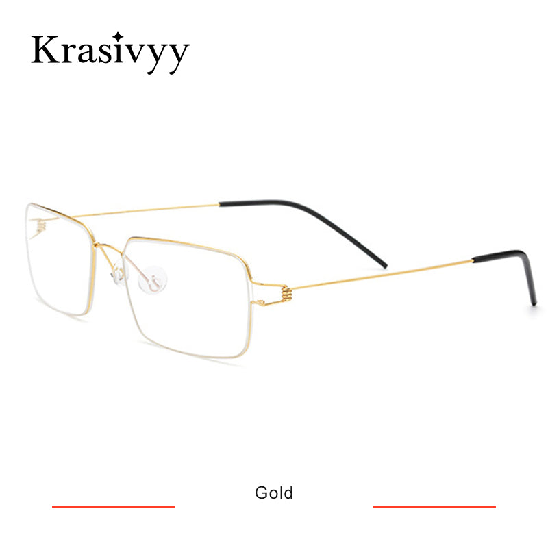 Krasivyy Square Glasses Frame Women Titanium Alloy Myopia Prescription Eyeglasses Men 2023 Korean Screwless Opical Eyewear