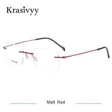 Load image into Gallery viewer, Krasivyy Square Rimless Glasses Frame Men Brand Designer Myopia Optical Prescription Eyeglasses Pure Titanium Screwless Eyewear