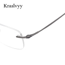 Load image into Gallery viewer, Krasivyy Square Rimless Glasses Frame Men Brand Designer Myopia Optical Prescription Eyeglasses Pure Titanium Screwless Eyewear