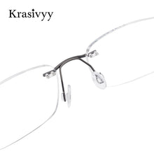 Load image into Gallery viewer, Krasivyy Square Rimless Glasses Frame Men Brand Designer Myopia Optical Prescription Eyeglasses Pure Titanium Screwless Eyewear