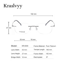Load image into Gallery viewer, Krasivyy Square Rimless Glasses Frame Men Brand Designer Myopia Optical Prescription Eyeglasses Pure Titanium Screwless Eyewear