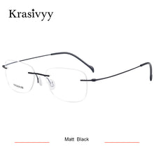 Load image into Gallery viewer, Krasivyy Square Rimless Glasses Frame Men Brand Designer Myopia Optical Prescription Eyeglasses Pure Titanium Screwless Eyewear