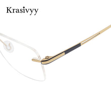 Load image into Gallery viewer, Krasivyy Square Rimless Glasses Frame Men Ultralight Myopia Prescription Eyeglasses Women 2023 Pure Titanium Optical Eyewear