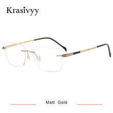Load image into Gallery viewer, Krasivyy Square Rimless Glasses Frame Men Ultralight Myopia Prescription Eyeglasses Women 2023 Pure Titanium Optical Eyewear