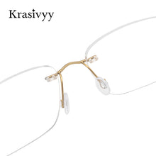 Load image into Gallery viewer, Krasivyy Square Rimless Glasses Frame Men Ultralight Myopia Prescription Eyeglasses Women 2023 Pure Titanium Optical Eyewear