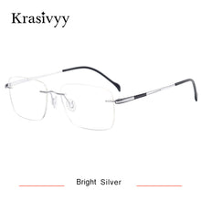 Load image into Gallery viewer, Krasivyy Square Rimless Glasses Frame Men Ultralight Myopia Prescription Eyeglasses Women 2023 Pure Titanium Optical Eyewear