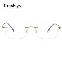 Load image into Gallery viewer, Krasivyy Square Rimless Glasses Frame Men Ultralight Myopia Prescription Eyeglasses Women 2023 Pure Titanium Optical Eyewear