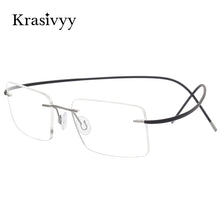 Load image into Gallery viewer, Krasivyy Square Rimless Glasses Frame Men Ultralight Myopia Prescription Eyeglasses Women Pure Titanium Optical Eyewear