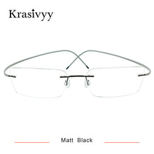 Load image into Gallery viewer, Krasivyy Square Rimless Glasses Frame Men Ultralight Myopia Prescription Eyeglasses Women Pure Titanium Optical Eyewear